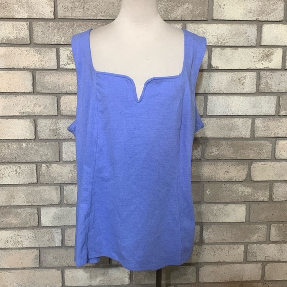 AVA & VIV periwinkle 4X tank with Sweetheart neckline. NWT - Picture 1 of 4